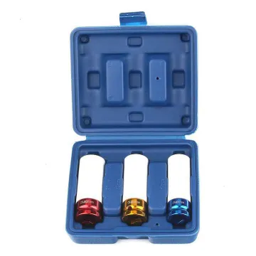 1/2\" 17-19-21mm Pneumatic Tire Color Sockets for Deep Wheel Nut Impact Use - Thin Wall Design