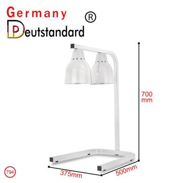 Double Head Food Heat Lamp, With 2 Heat Lamp Bulbs For Food Service Free Standing