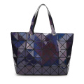 Laser women rhombic geometric folding magic cube big shoulder portable handbag women tote bag