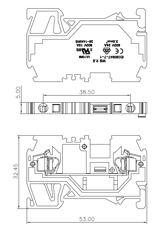 Screwless Spring Cage Terminal Blocks