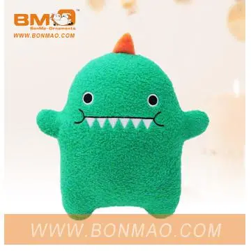 Green dino toy plush material