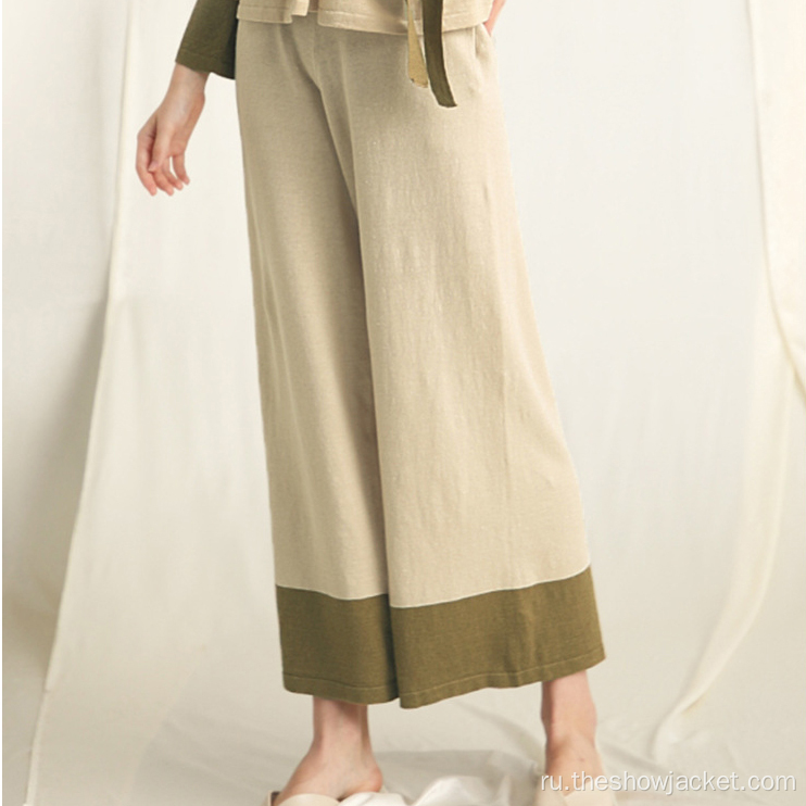Низкий MOQ контрастный цвет свободных штанов для женщин