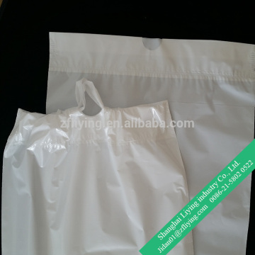 LDPE milk white plastic drawstring belonging bag for shoes and garment
