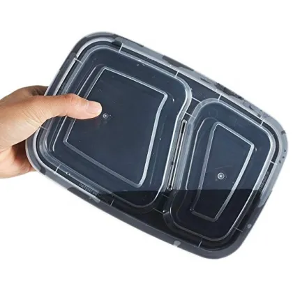 Biodegradable 2 Compartment Disposable Safe Plastic Meal Box