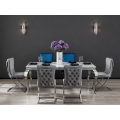 Juego de comedor moderno de mármol con sillas de terciopelo
