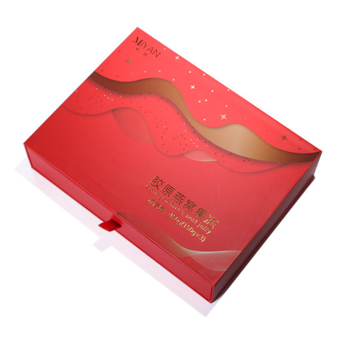 Printed Red Cardboard Drawer Slide Tea Bag Packaging