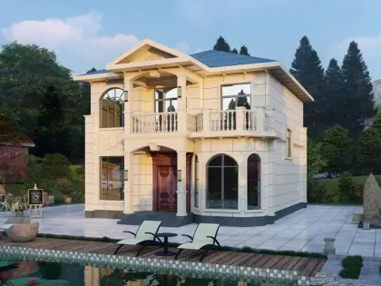 Prefab Chinese Style Light Steel Structure House Villa