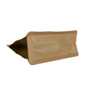 Bolsas de papel de café de papel marrón kraft resellable bolsa de fondo plano