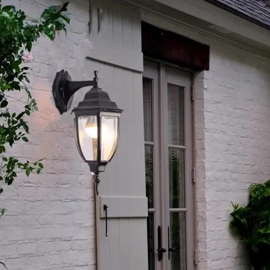 Rustic 220V LED Lantern Wall Lamp for Garden Patio Exterior Decor