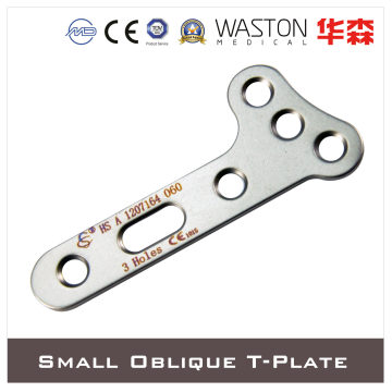 Small Oblique T- Plate Made of Titanium or Stainless Steel (Ti/SS)