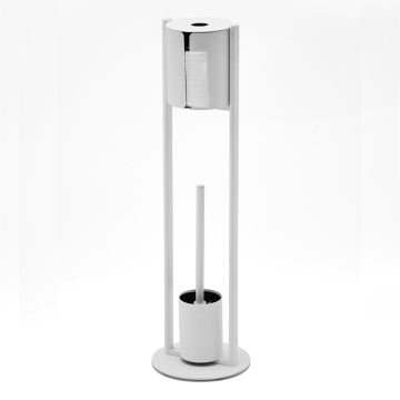 Manufacturer Metal White Free Standing Waterproof Toilet Paper Holder