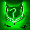 Máscara Kitsune brilhante de raposa LED