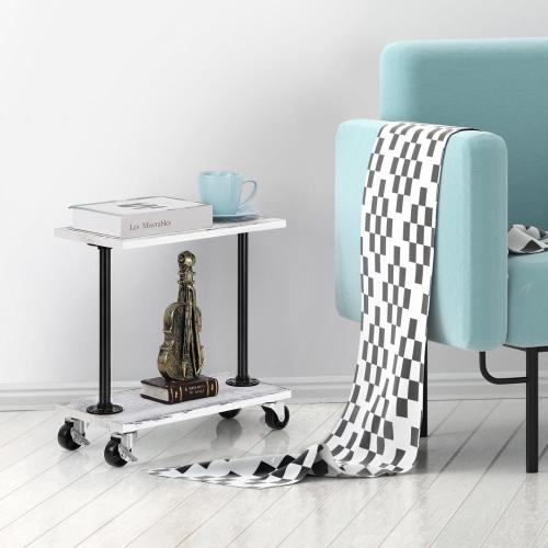 2 Tier Nightstands with Movable Wheels