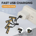 باتری لیتیومی قابل شارژ 4PCS 1.5V AA 3500mWh USB-C