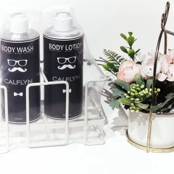  CALFLYN Private Label Organic Men's Skin Care Set: Body Wash, Lotion & Cleanser