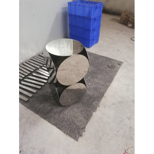 Modern Minimalist Round Silver Metal Side Coffee Table