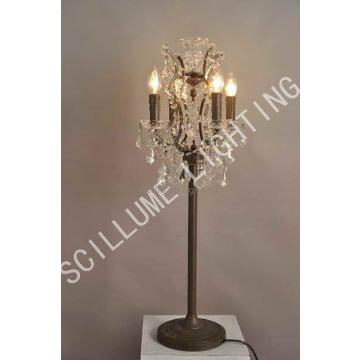 4 lights beautiful classical table lamp with crystals