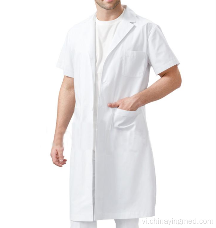 Thiết kế áo khoác phòng thí nghiệm y tế màu trắng chất lượng cao