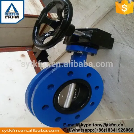 2015 TKFM low pressure flange connection disc type dn150 butterfly valve
