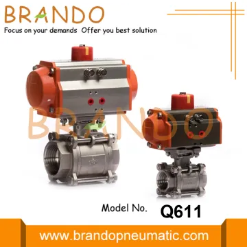Three-Piece Pneumatic Ball Valve Stainless Steel 304
