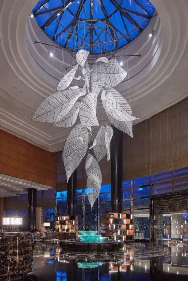 modern decor leaves shape glass chandelier