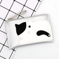 Leather cat short multi-function wallet