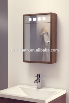 Solid Oak Fluorescent Bathroom Cabinet With Demister, Sensor