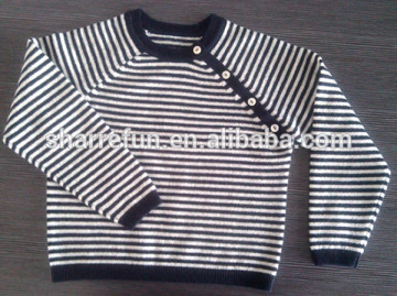 wholesale 91 stock colors round neck striped baby pure cashmere sweater