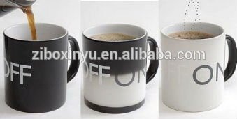 ZIBO XINYU XY-0637 Heat Sensitive Color Changing Ceramic Cup with Letter