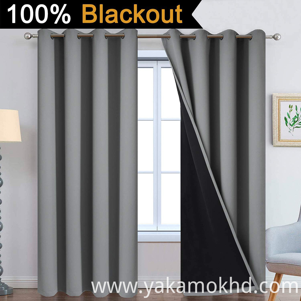 Grey 100 Blackout Curtains China Manufacturer