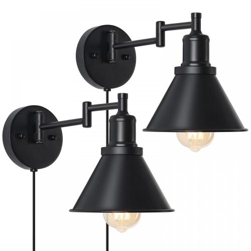 Black Industrial Wall Mounted Light for Bedroom