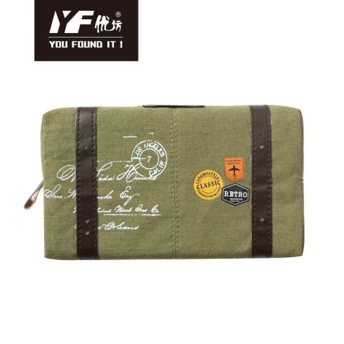 Cosmetic Bag Chane Custom retro travel style canvas cosmetic bag Factory