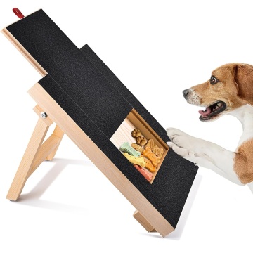 Wooden Sandpaper Dog Nail File Board with Treat Box - Puppy Nail Trimmer Scratcher