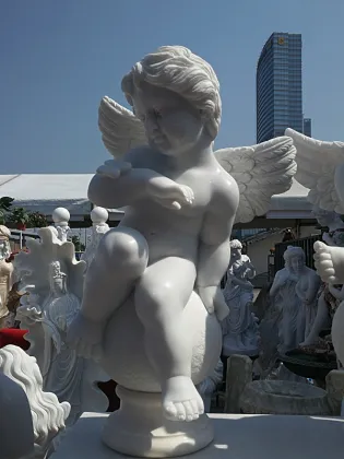 Wholesale White Marble Baby Angel Statue