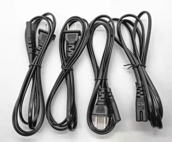 Custom Durable Waterproof NEMA 2-Pin 1-15P USA 2 Prong Power Cord with 8-Inch Tail for Household Computer