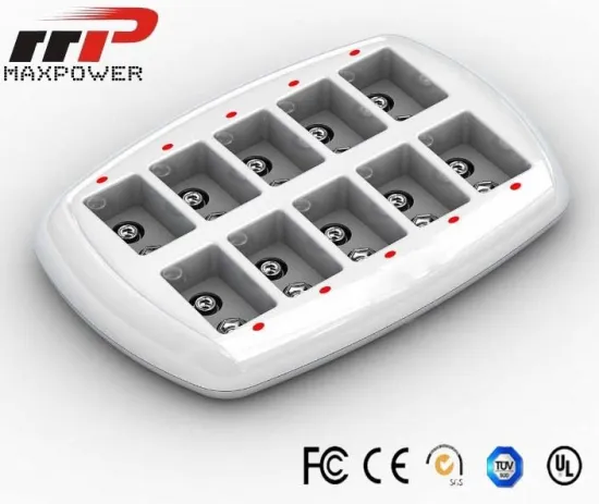 12v Lcd Battery Charger 10 Position , 1500ma Rechargeable Batteries