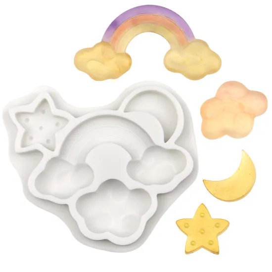 XGY-360 Cloud Shape Silicone Chocolate Mold: Reusable for DIY Resin Silicone Candle and Soap Making, Ideal for Children's Clay Play