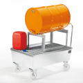 Mobile sump tray for double drum