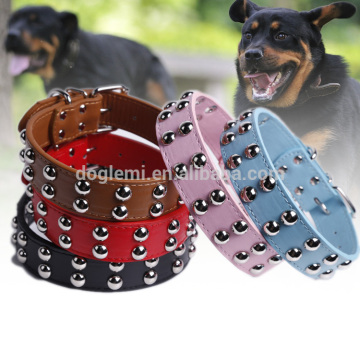 Studded Rivets Spiked Soft PU Leather Dog Pet Collars