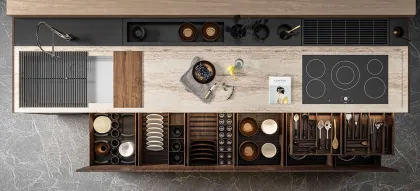 Residential high-end open kitchen set