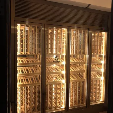 Corner Wine Cabinet with Stainless Steel Fridge