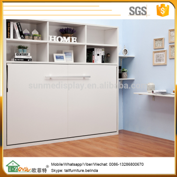 hot sale modular custom made wooden bedroom furniture horizontal space saving wall beds