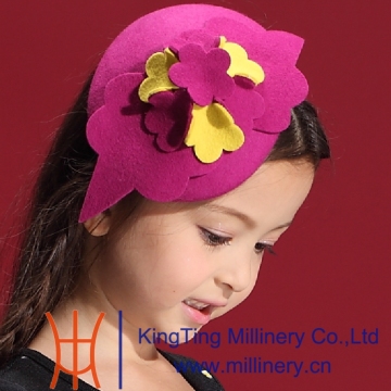 Wholesale Girls Fashion Wool Fascinators/Headpieces Red/Yellow Decorative Hat