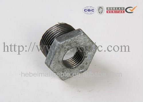 2\"NPT galvanized malleable iron pipe fitting reducing bushing