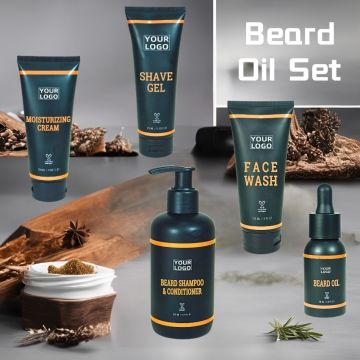 OEM Natural Mens Coconut Beard Care Kit: Shave Gel, Shampoo & Conditioner