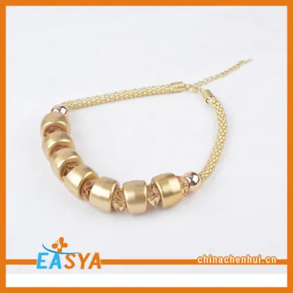 2014 Fashion Bead Necklace Gold Alloy Bead Necklace