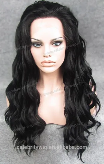 New fashion Jet black body wave synthetic box braid lace wig