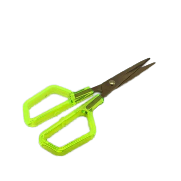 Modern Vintage Sewing and Office Scissors with Fluorescent Green Acrylic Handles