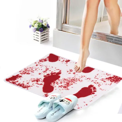 Halloween Scary Horror Novelty Blood Footprint Bath Tub Toilet Rug Shower Carpet Bathroom Floor Mats Bath Mats