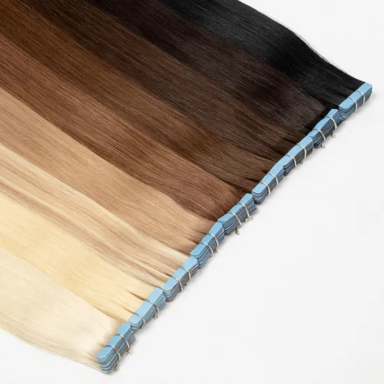 10A Chinese Human Women Hair Virgin Cuticle Aligned Unprocessed Human Straight Silky Tape In Hair Extensions Human Remy 26 Inch